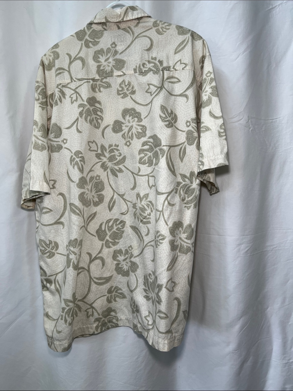 Quiksilver Men's Cream Floral Short-Sleeve Button-Up Shirt Size XL Cruisewear - Picture 2 of 4
